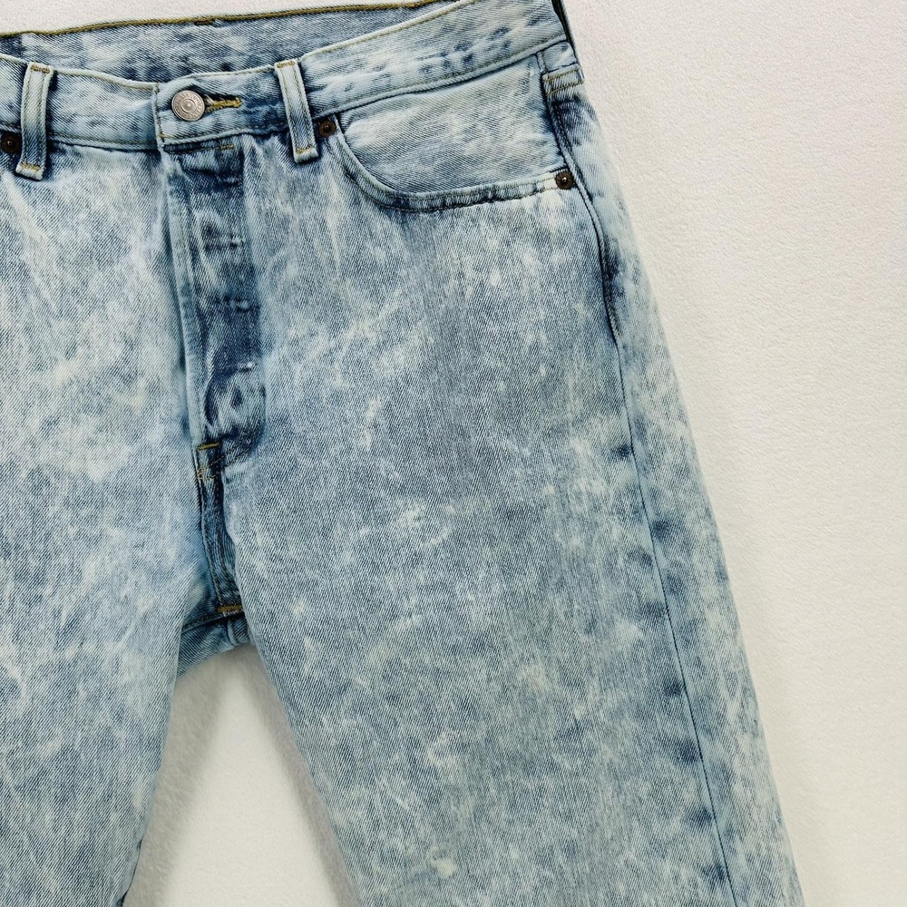 Vintage Levi's 501 Jeans Mens 33x23 Blue Acid Wash Straight Crop Frayed Hem 80s - Picture 12 of 16